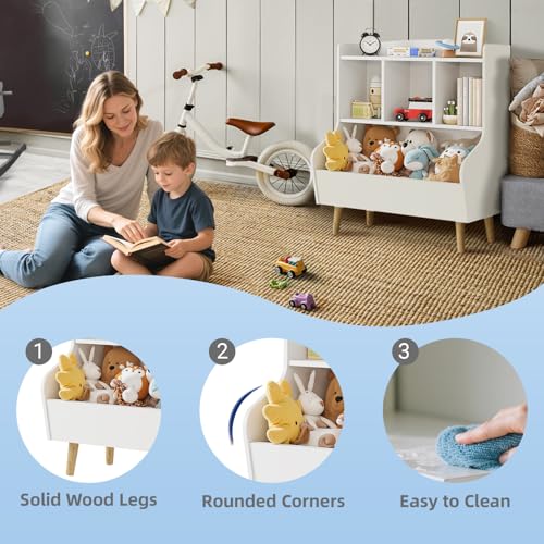 Kids Bookshelf and Toy Storage Organizer