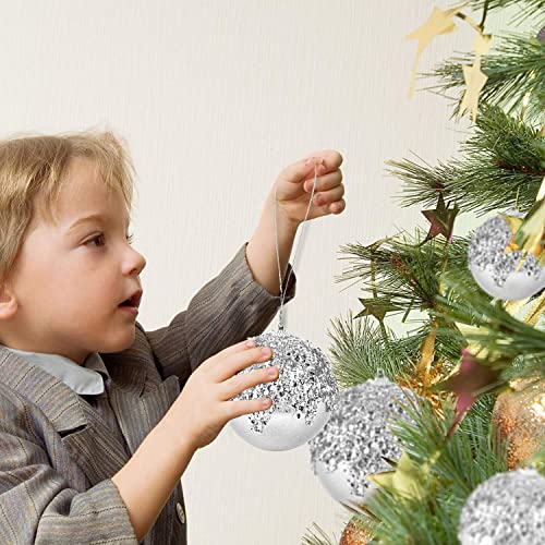 4pc Silver Christmas Ball Ornaments (4 Count)