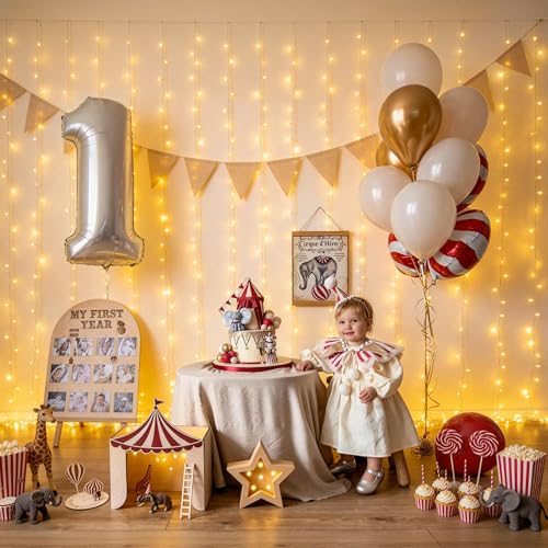 USB Plug in Curtain Lights 200 LED with 8 Modes (6.5 Foot)