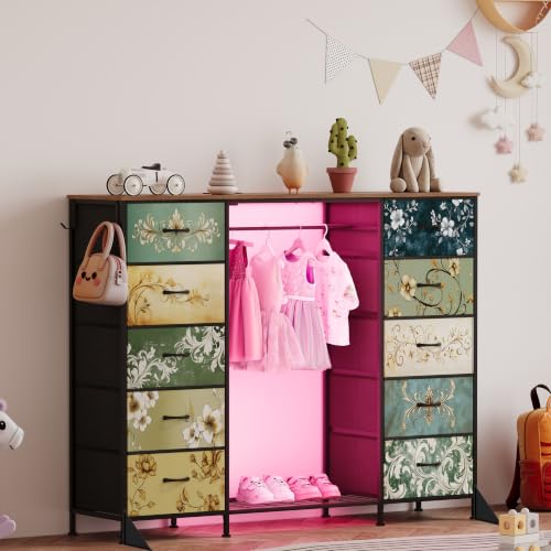 55"W Dresser with Hanging Rack