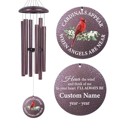 30"/36"/45" Cardinal Wind Chimes for Memorial Loss Loved One