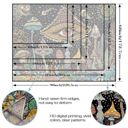 Hippie Mushroom Tapestry