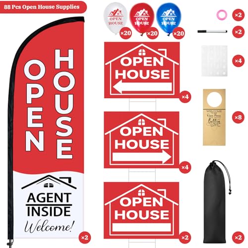 88 Pcs Open House Signs for Real Estate Agent Supplies (88 Count)