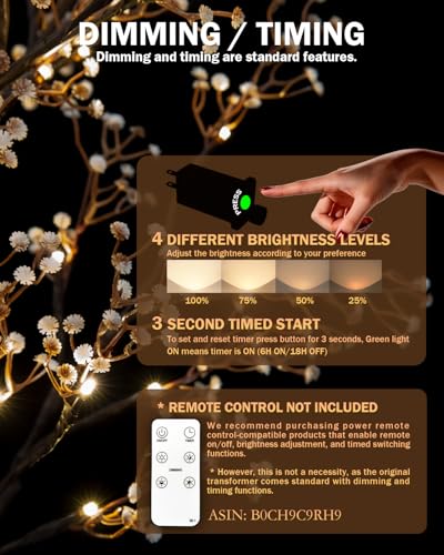 Lighted Baby's Breath Tree Set