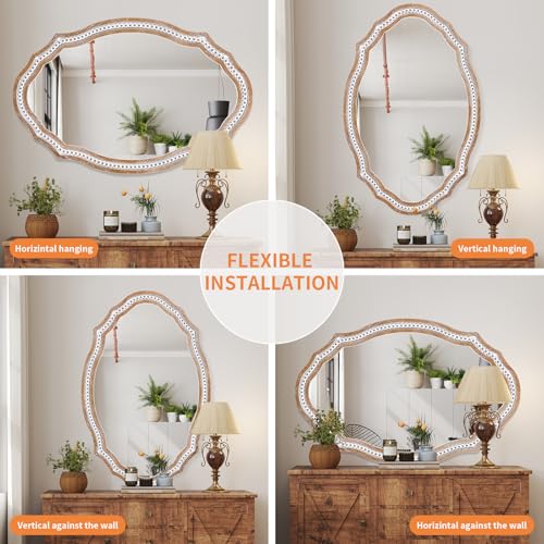 36x24 Inch Rustic Farmhouse Oval Mirror