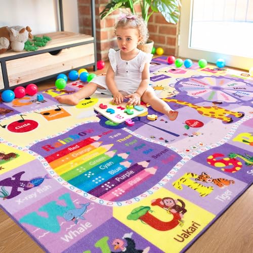 BENRON 5x7 Playroom Rug for Kids Washable