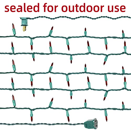 Green Wire Red 300 Incandescent Mini Bulb String Lights for Indoor Christmas Tree Garland Birthday Wedding Party Festival Decoration (300 Count)