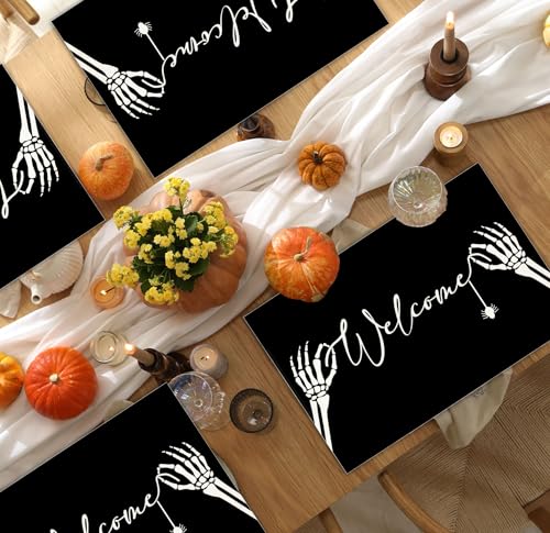 Halloween Skeleton Placemats Set of 4 (4 Count)