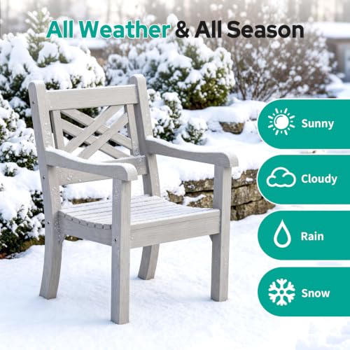 Poly Lumber Outdoor Patio Dining Chair with Arms Set of 2 (2 Count)