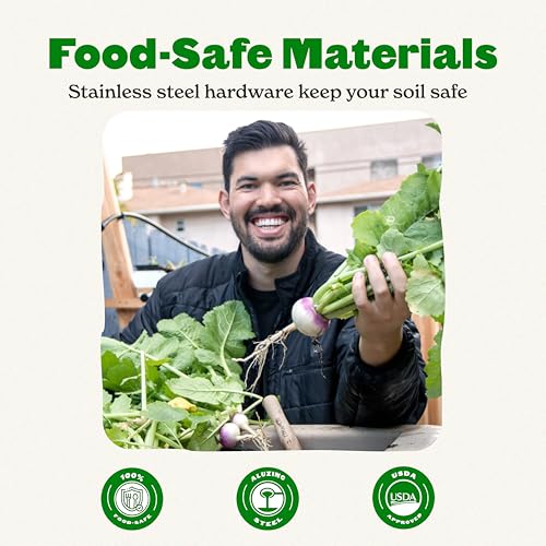 5-in-1 Modular Galvanized Raised Garden Bed Kit, 15" Tall Metal Planter Box, Durable Aluzinc Steel Raised Garden Bed Outdoor for Vegetables, Herbs, Flowers & Fruits - Round - Light Clay