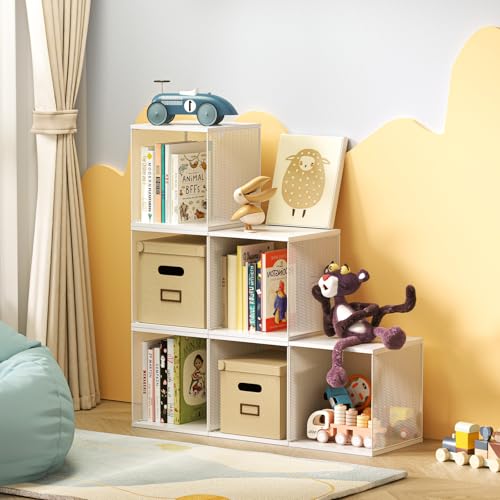 2 Cube Organizer Bookshelves DIY Variable Stackable Cube Storage Organizer for Kid Bedroom (2 Count)