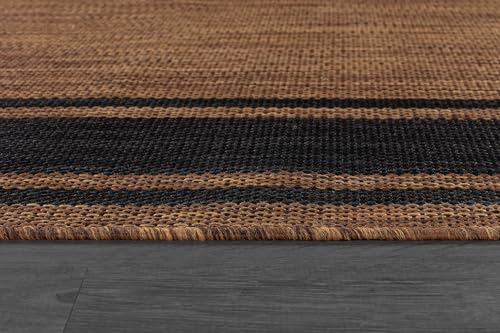Outdoor Rug 8x10 Modern Bordered Area Rugs for Indoor and Outdoor Patio Deck Porch Garden Waterproof Weather Sun Resistant Washable Outside Carpet (80 Sq Ft)