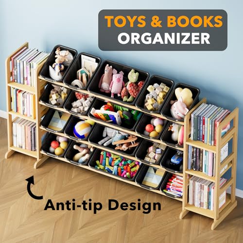 Toy Storage Organizer with 6 Shelves and 20 Bins