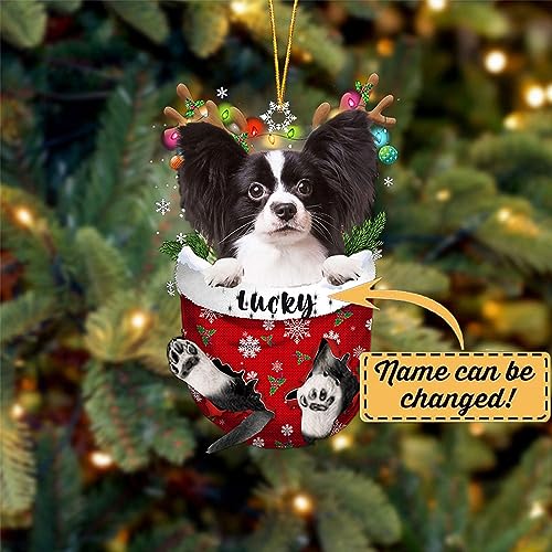 Papillon 3 Dog Christmas Ornament