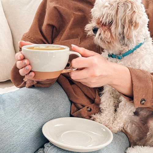 Ceramic Latte Art Mug With Saucer