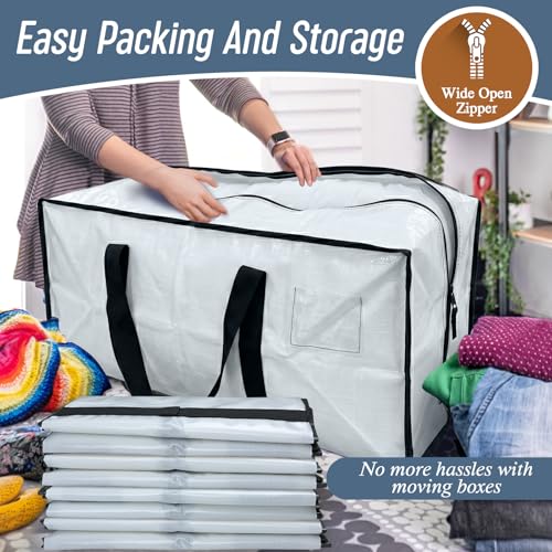6 Pack Extra Heavy Duty Large Moving Bags with Strong Zipper (6 Count)