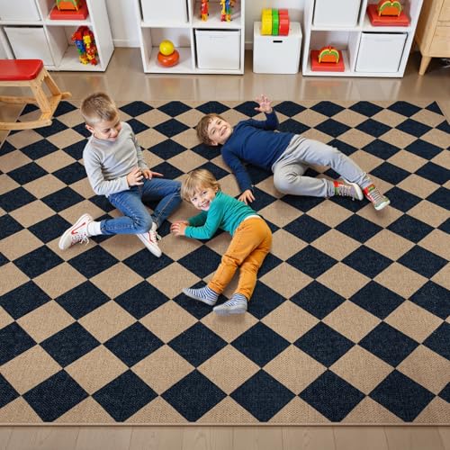 Checkered Easy Jute Outdoor Patio Rug