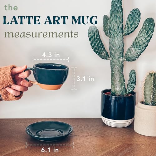 Ceramic Latte Art Mug With Saucer