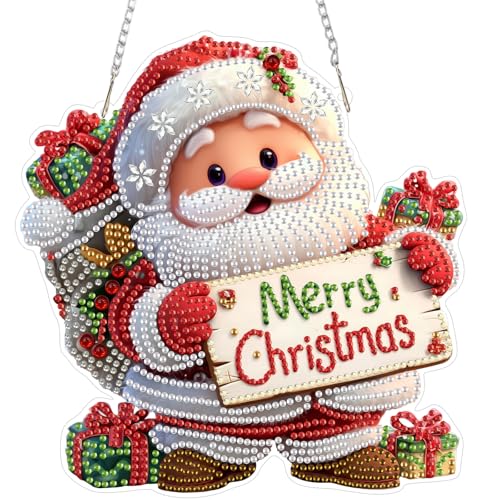 Christmas Santa Claus Diamond Art Hanging Kits for Adult