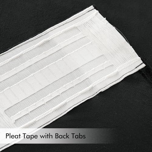 Black Velvet Pinch Pleat Blackout Curtains W52 X L108 Inches
