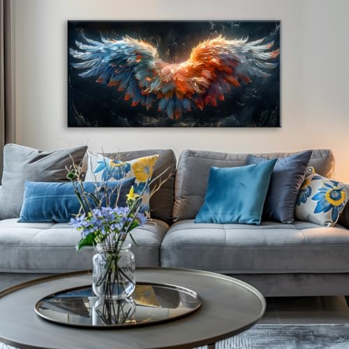 Beautiful Colorful Angel Wings Religion Wall Art Decor Artwork for Girls Room Bedroom Living Room