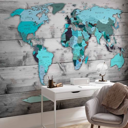 Wall Mural World Map 98x69 in (47.14 Sq Ft)