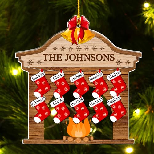 Stocking Personalized Family Christmas Acrylic Ornament 2025