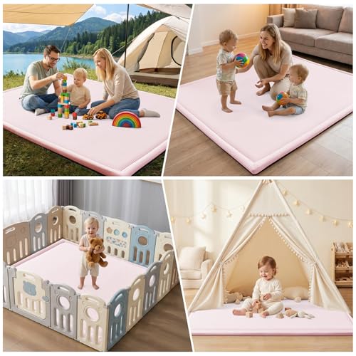 Baby Play Mat for Floor Nursery Rug Muscle Area Playroom Rug Elastic Foam 79x110" Playpenmat Elastic Foam 1.3" Thick Crawling Mat for Babies