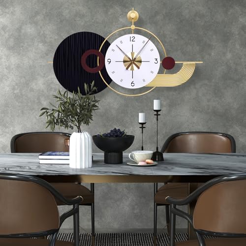 37.8×21 Inch Modern Abstract Geometric Metal Wall Clock