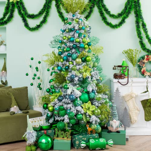 60mm 2.36" Christmas Ball Ornaments Shatterproof Christmas Ornaments Set Decorations for Xmas Tree Balls (34 Count)
