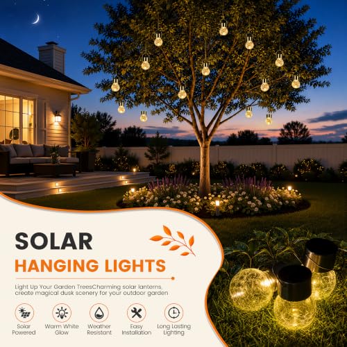 Solar Lights Outdoor Hanging Lantern Garden Decor for Outside 16Pc (16 Count)