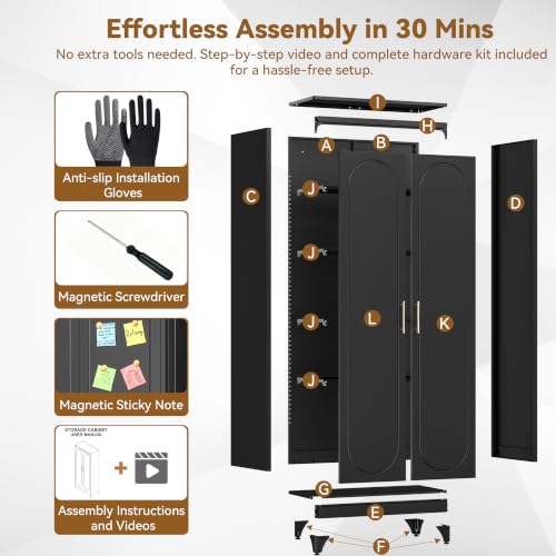 75" Tall Metal Kitchen Pantry Storage Cabinet with Doors and Shelves