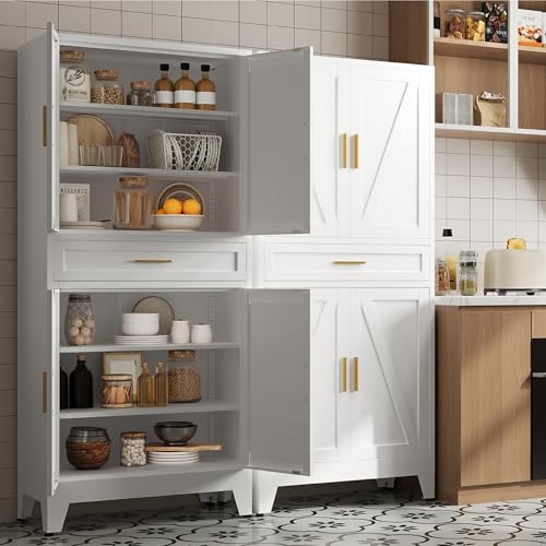 71 "Farmhouse Metal Filing Cabinet with a Drawer and 4 Adjustable Shelves