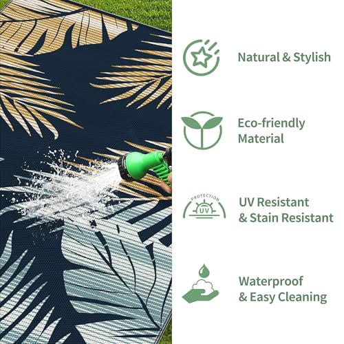 Outdoor Rug Waterproof Plastic Rugs for Patio (54 Sq Ft)