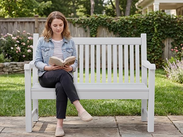 2 Person Outdoor Bench with 700 Lbs Weight Capacity