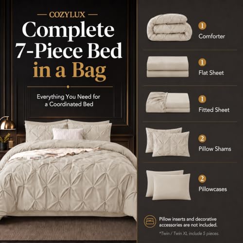 Twin Comforter Set Beige