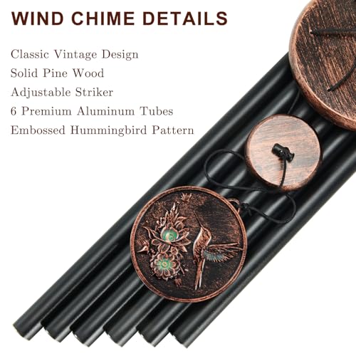 34”Hummingbird Wind Chimes for Outside