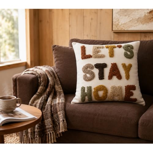 Boho Throw Pillow Covers 18x18 Tufted Fall Home Decor for Couch