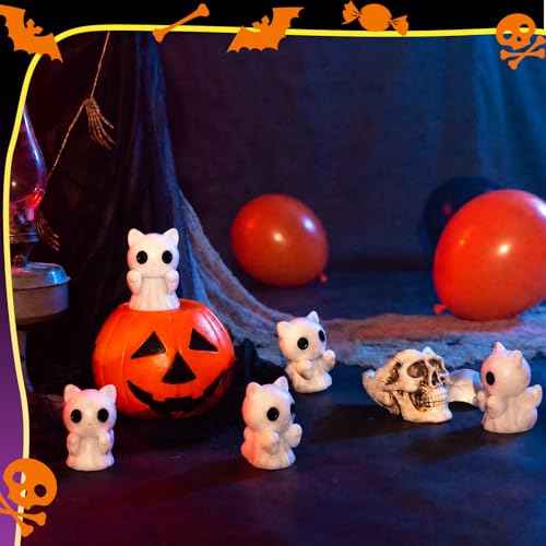 50 Pcs Halloween Mini Ghosts Figurines Resin Tiny Ghosts (50 Count)
