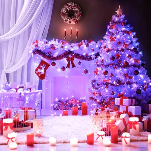 200 LED Purple String Lights Indoor Outdoor Clear Wire (66 Foot)