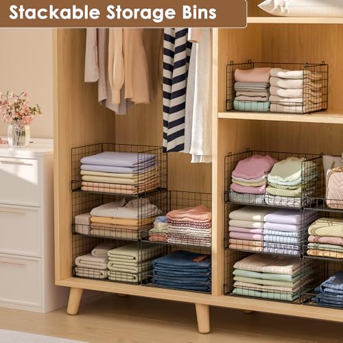 3 Tier Stackable Closet Organizers and Storage Shelves (3 Count)