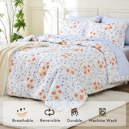 Orange Blossom Bed in a Bag Queen 7 Pieces