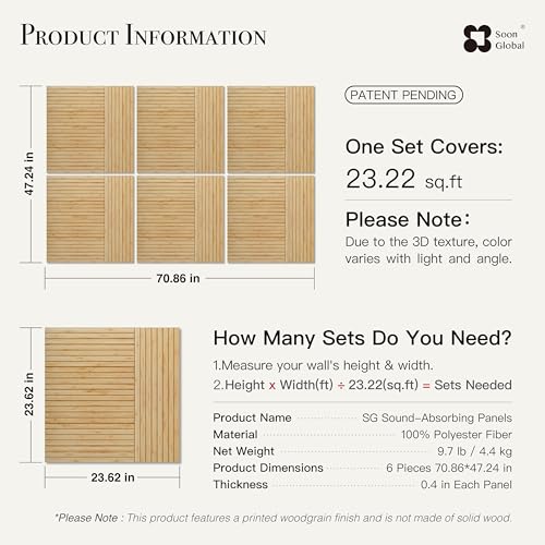 Acoustic Wall Panels (6 Count)