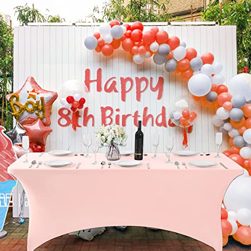 2Pack Waterproof Spandex Table Cover for 4FT Table Universal Fitted Stretch Tablecloth for Party (2 Count)