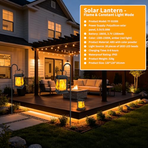Flickering Solar Lantern Outdoor (2 Count)