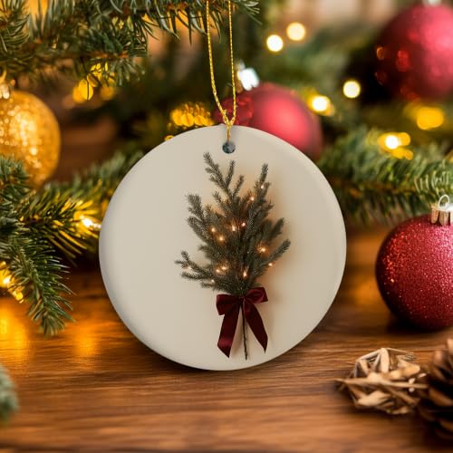 Vintage Christmas Pine Branch Ceramic Ornament Gifts