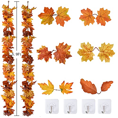 2 Pack Fall Garland Maple Leaf