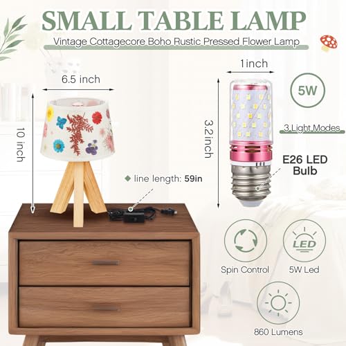 Pressed Flower Vintage Table Lamp