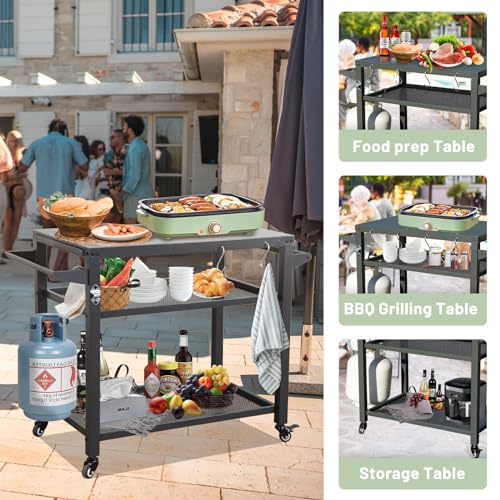 Domi 3 Shelf Outdoor Grill Table