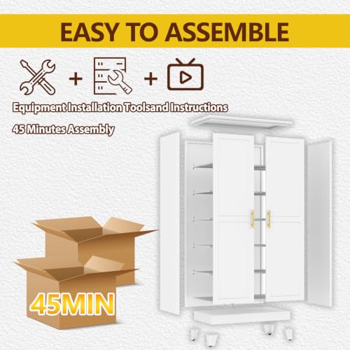 79" Tall White Kitchen Pantry Cabinet